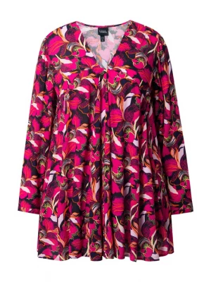 Foto van product Ulla Popken Blouse oranje / fuchsia / zwart / wit