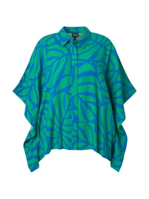 Foto van product Ulla Popken Blouse royal blue / koningsblauw / groen