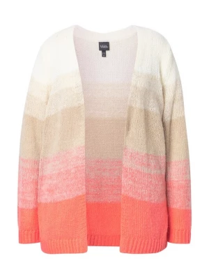 Foto van product Ulla Popken Gebreid vest beige / zalm roze / oranje gemêleerd / wit