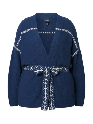 Foto van product Ulla Popken Gebreid vest blauw / donkerblauw / wit