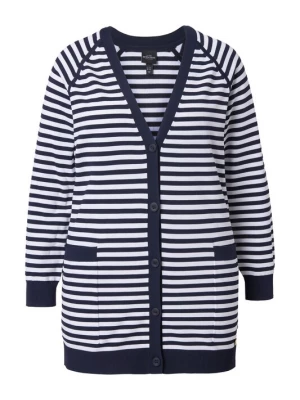 Foto van product Ulla Popken Gebreid vest donkerblauw / wit