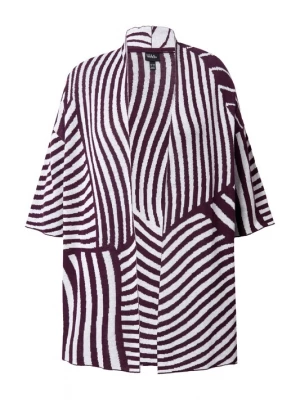 Foto van product Ulla Popken Gebreid vest donkerlila / wit