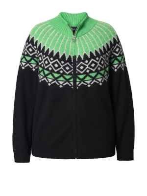Foto van product Ulla Popken Gebreid vest groen / zwart