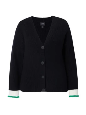 Foto van product Ulla Popken Gebreid vest lichtgroen / zwart / wit