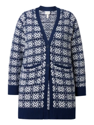 Foto van product Ulla Popken Gebreid vest navy / wit