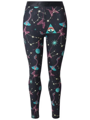 Foto van product Ulla Popken Leggings turquoise / roodviolet / zwart