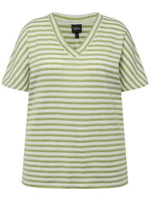 Foto van product Ulla Popken Oversized shirt olijfgroen / wit