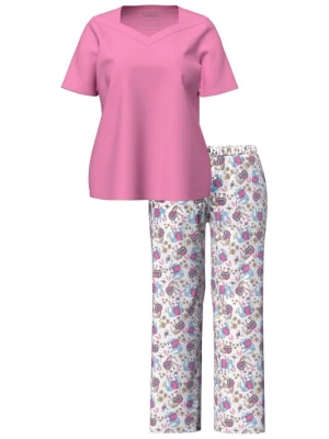 Foto van product Ulla Popken Pyjama lichtblauw / mosterd / lichtroze / wit