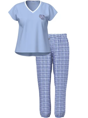 Foto van product Ulla Popken Pyjama lichtblauw / wit