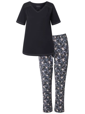 Foto van product Ulla Popken Pyjama smoky blue / rosa / zwart