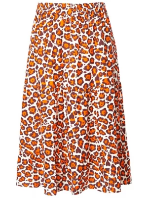 Foto van product Ulla Popken Rok bruin / oranje / wit