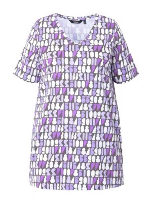 Foto van product Ulla Popken Shirt antraciet / lila / lichtlila / wit