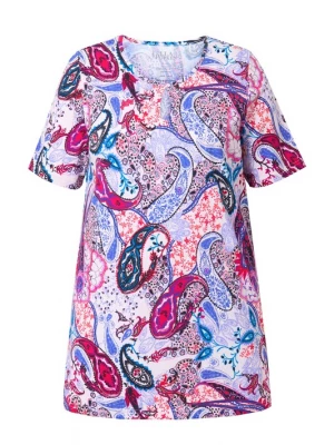 Foto van product Ulla Popken Shirt azuur / magenta / zwart / wit