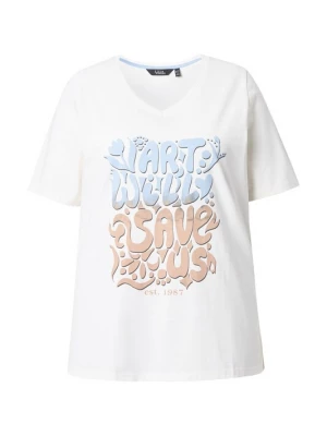 Foto van product Ulla Popken Shirt beige / lichtblauw / offwhite