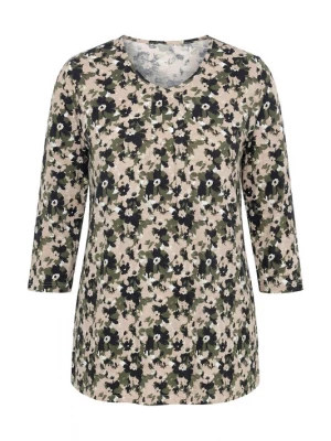 Foto van product Ulla Popken Shirt beige / olijfgroen / zwart