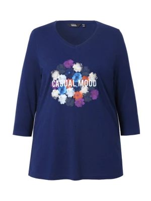 Foto van product Ulla Popken Shirt blauw / donkerblauw / donkerlila / parelwit