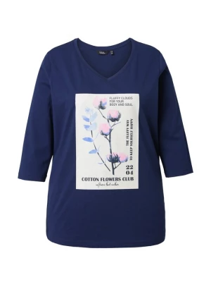 Foto van product Ulla Popken Shirt blauw / donkerblauw / wit