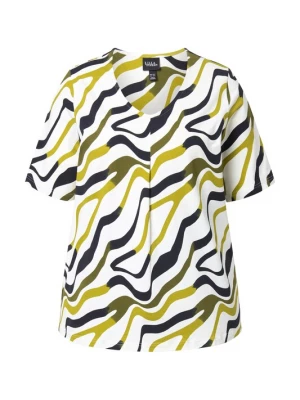Foto van product Ulla Popken Shirt blauw / geel / offwhite