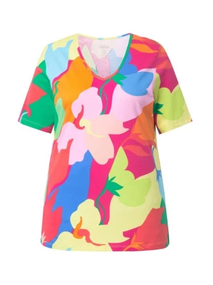 Foto van product Ulla Popken Shirt blauw / geel / pink / donkerroze