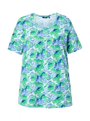 Foto van product Ulla Popken Shirt blauw / grasgroen / wit