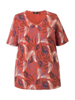Foto van product Ulla Popken Shirt blauw / kersrood / zwart / wit