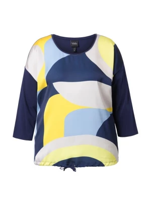 Foto van product Ulla Popken Shirt blauw / marine / lichtgeel / offwhite