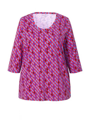 Foto van product Ulla Popken Shirt blauw / navy / lichtblauw / vuurrood