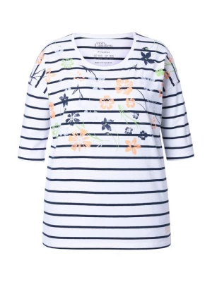 Foto van product Ulla Popken Shirt blauw / pastelgroen / pasteloranje / wit