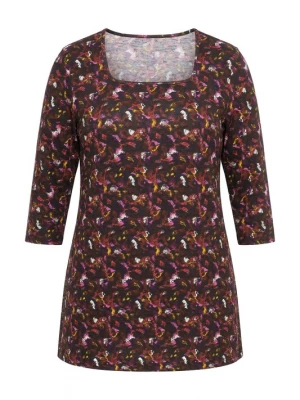 Foto van product Ulla Popken Shirt bruin / geel / oranje / robijnrood