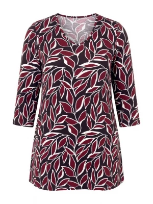 Foto van product Ulla Popken Shirt bruin / wijnrood / wit