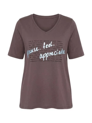 Foto van product Ulla Popken Shirt chocoladebruin / zwart / zilver