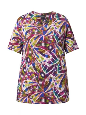 Foto van product Ulla Popken Shirt donkerblauw / lila / pink / wit