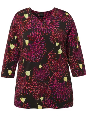 Foto van product Ulla Popken Shirt geel / bordeaux / zwart