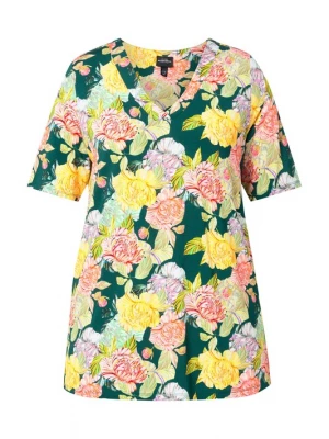 Foto van product Ulla Popken Shirt geel / donkergroen / kreeft / rosa