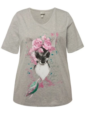 Foto van product Ulla Popken Shirt grijs / lichtroze / zwart / wit