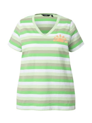 Foto van product Ulla Popken Shirt groen / grasgroen / pasteloranje / wit