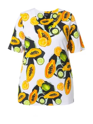 Foto van product Ulla Popken Shirt groen / oranje / zwart / wit