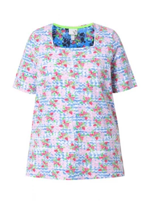 Foto van product Ulla Popken Shirt hemelsblauw / oranje / pastelroze / wit