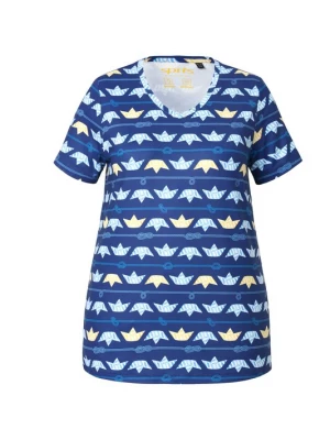 Foto van product Ulla Popken Shirt lichtblauw / donkerblauw / lichtgeel / wit
