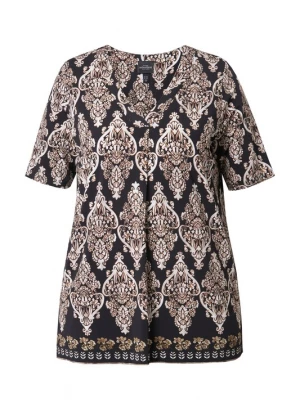Foto van product Ulla Popken Shirt lichtbruin / zwart / wit