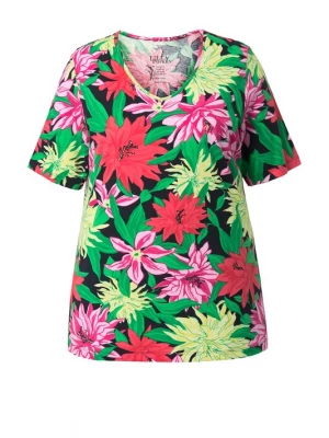 Foto van product Ulla Popken Shirt lichtgroen / framboos / donkerrood / zwart