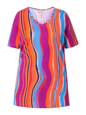 Foto van product Ulla Popken Shirt lila / donkeroranje / zwart / wit