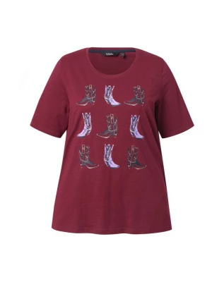 Foto van product Ulla Popken Shirt lila / donkerrood / zwart