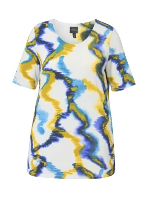 Foto van product Ulla Popken Shirt marine / azuur / safraan / wit