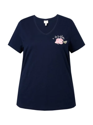 Foto van product Ulla Popken Shirt marine / grasgroen / rosa / wit