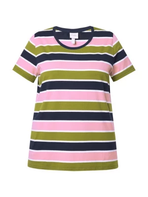 Foto van product Ulla Popken Shirt marine / kaki / rosa / wit