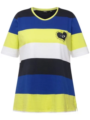 Foto van product Ulla Popken Shirt marine / kobaltblauw / geel / wit
