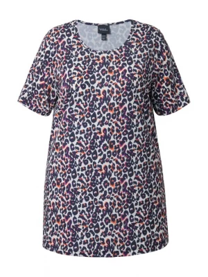 Foto van product Ulla Popken Shirt marine / lichtgrijs / oranje