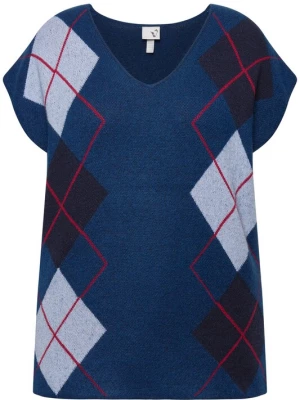 Foto van product Ulla Popken Shirt marine / lichtgrijs / zwart