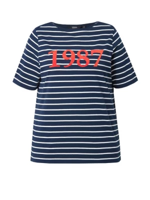 Foto van product Ulla Popken Shirt marine / oranjerood / wit